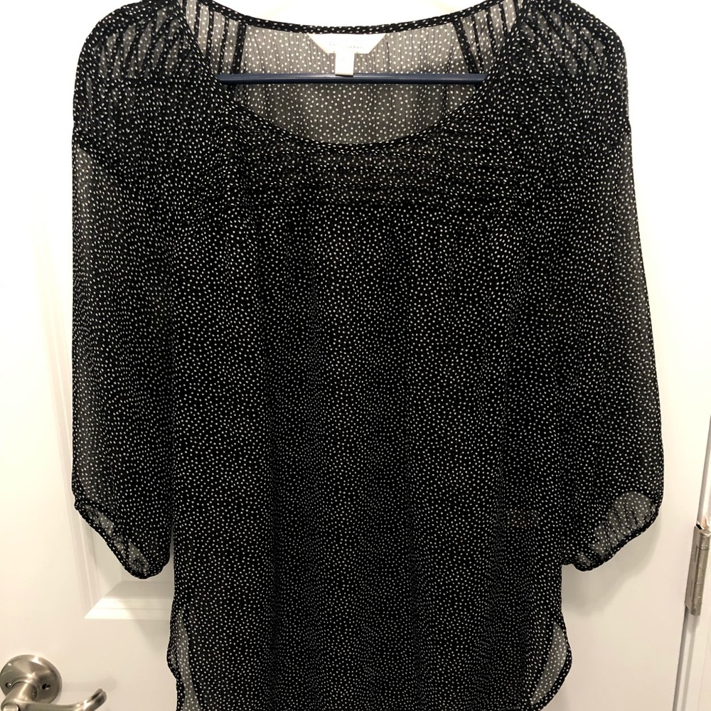 LC Black Polka Dot Top